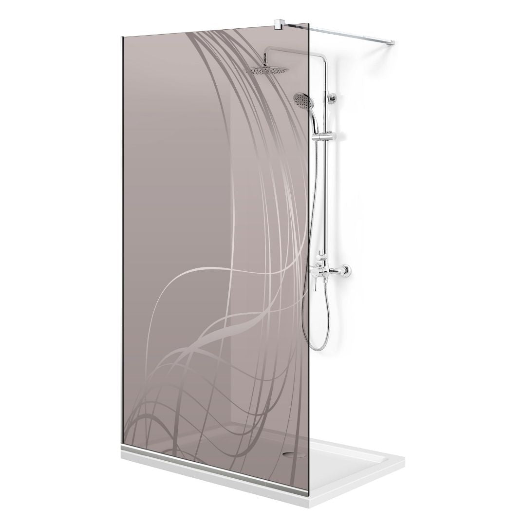 Paravan dus Walk-in, Perete dus Inox, #Bronz #Bronz