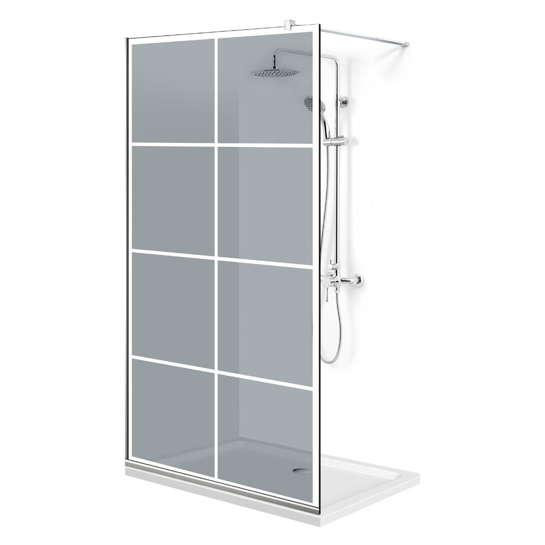 Paravan dus Walk-in, Perete dus Inox, #Gri #Szürke