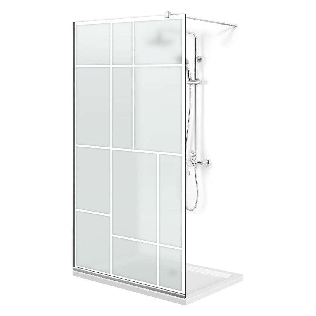 Paravan dus Walk-in, Perete dus Inox, #Mata #Matt