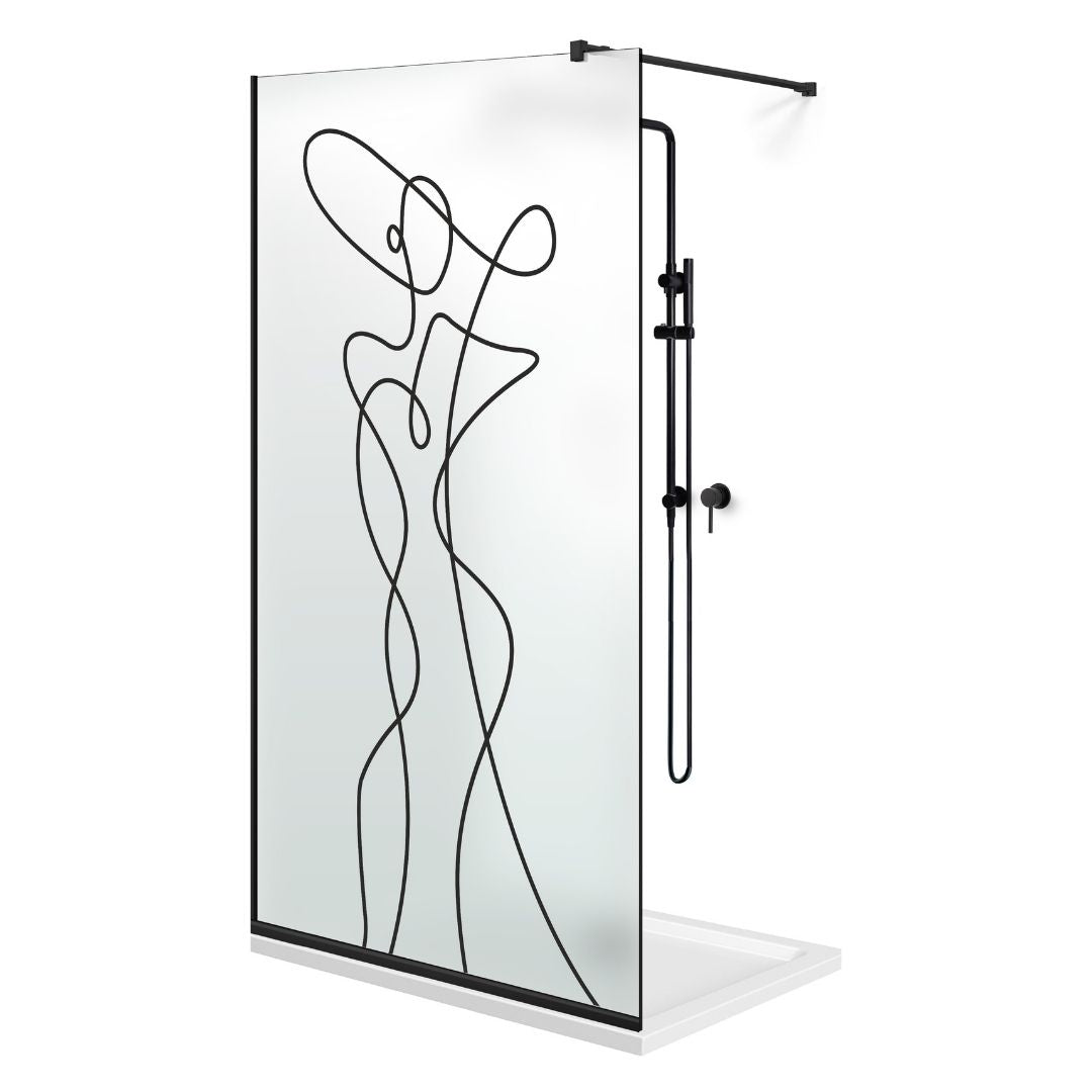 Paravan dus Walk-in, Perete dus Negru, #Mat #Matt