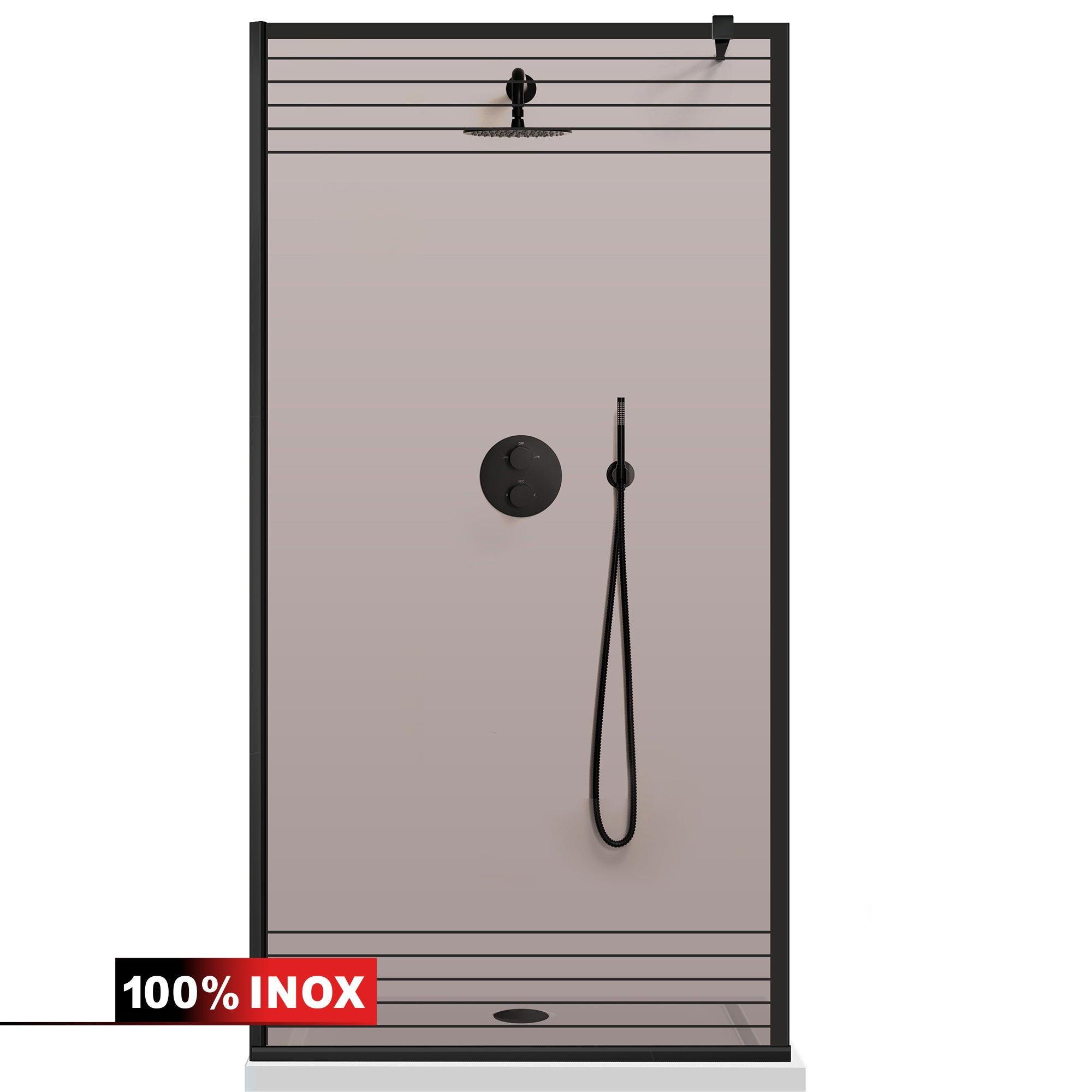 Paravan dus Walk-in, Perete dus Negru, #Bronz #Bronz
