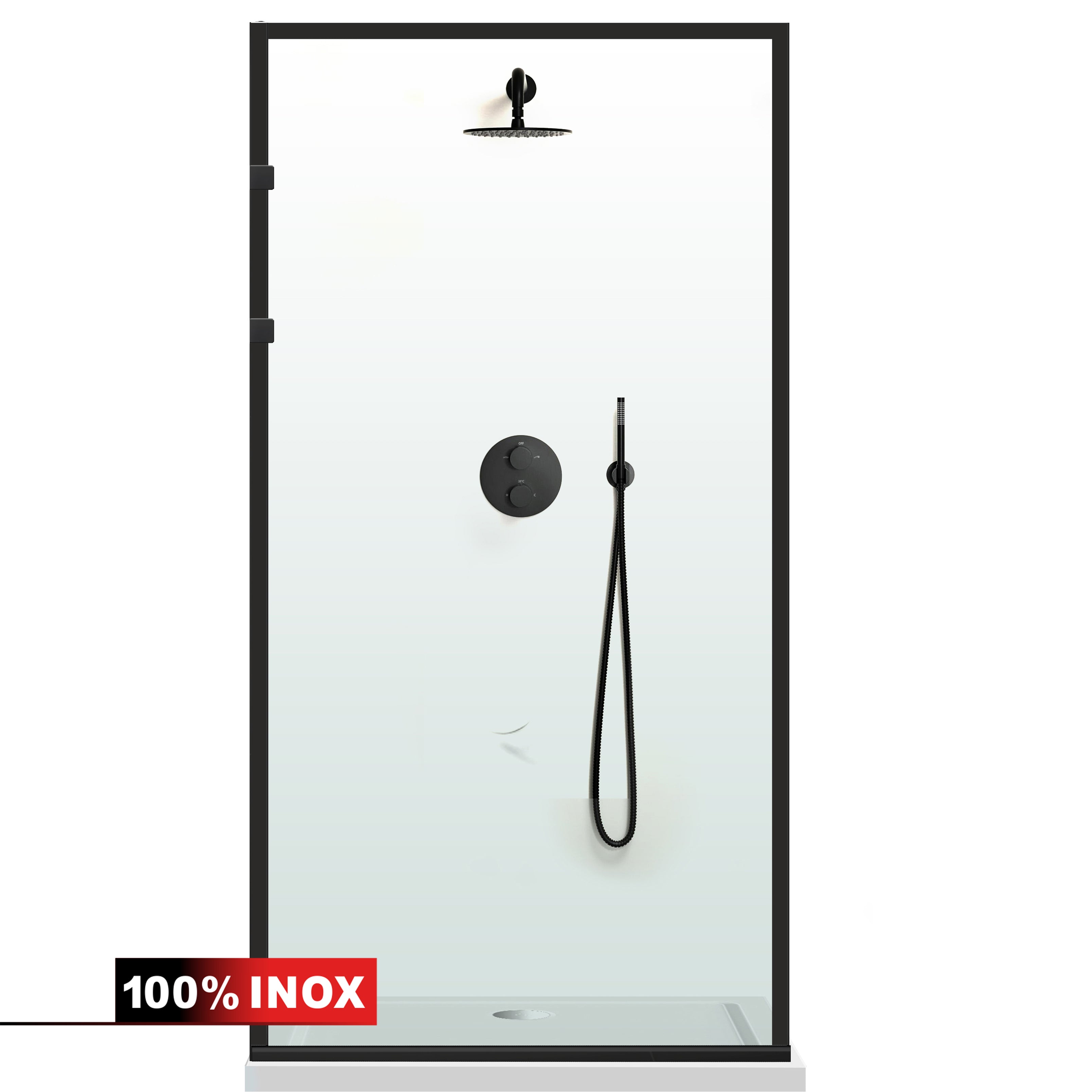 Paravan dus Walk-in, Perete dus Inox, #Clara #Víztiszta