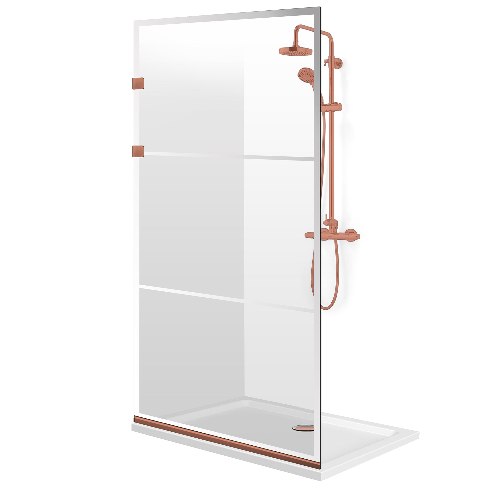 Paravan dus Walk-in, Perete dus Inox, negru mat, #Clara #Víztiszta