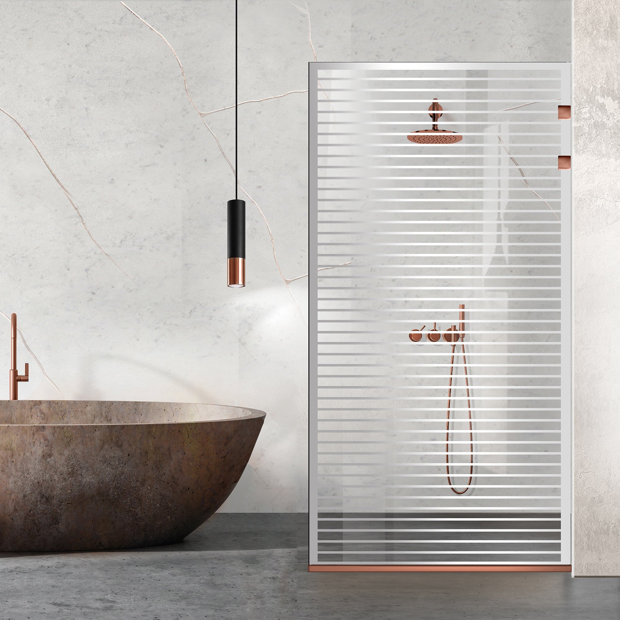 Paravan dus Walk-in, Perete dus Inox, negru mat, #Clara #Víztiszta