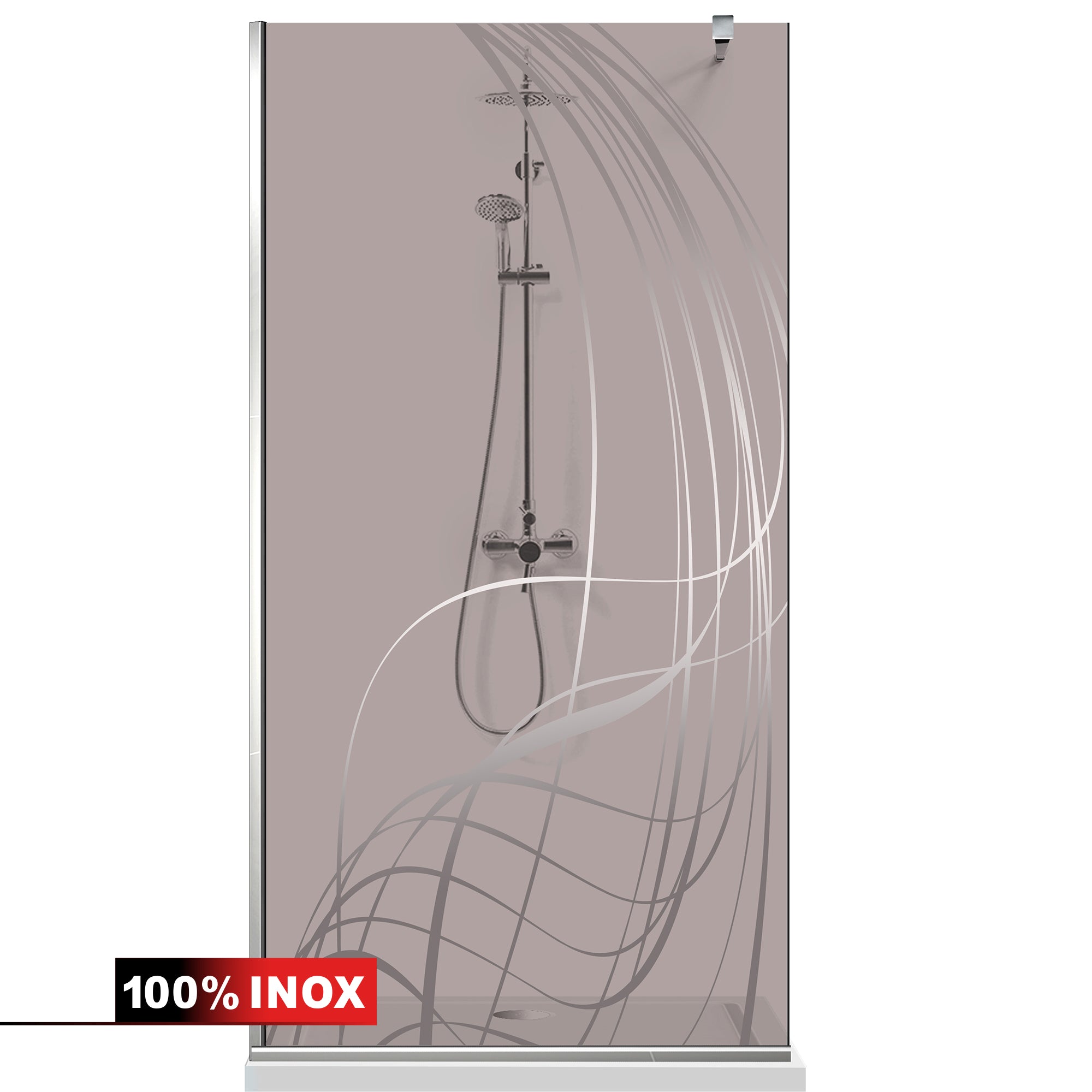 Paravan dus Walk-in, Perete dus Inox, #Bronz #Bronz