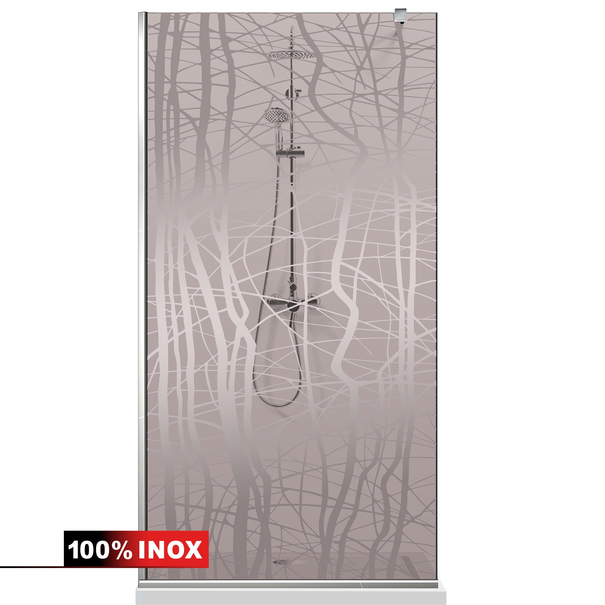 Paravan dus Walk-in, Perete dus Inox, #Bronz #Bronz