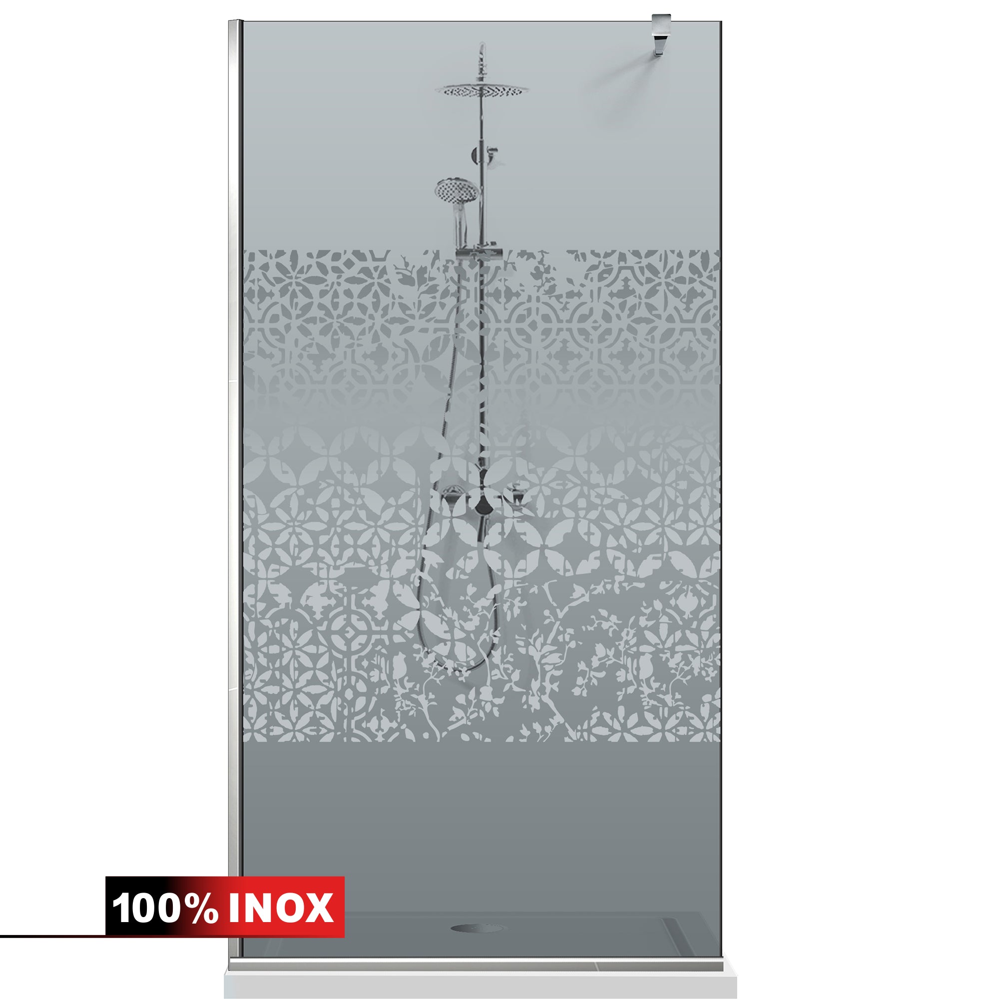 Paravan dus Walk-in, Perete dus Inox, #Gri #Szürke