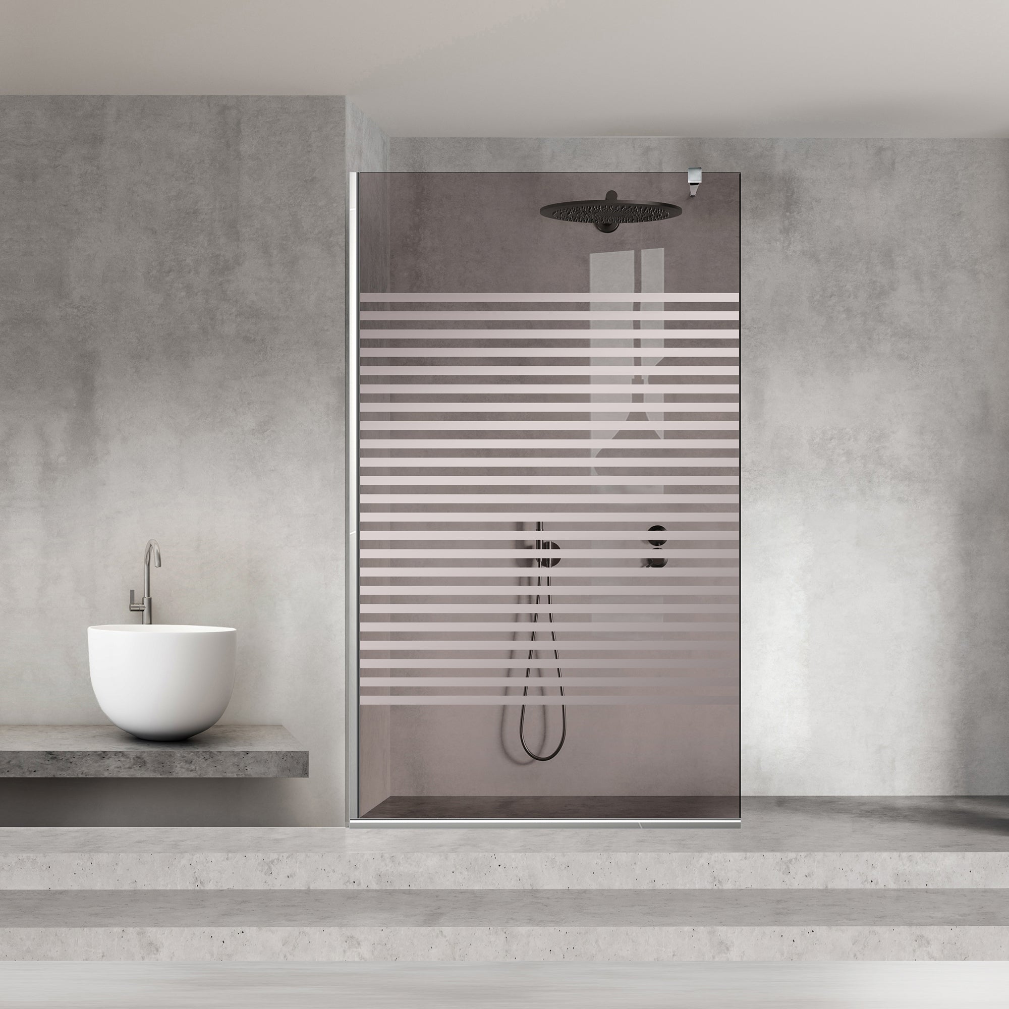 Paravan dus Walk-in, Perete dus Inox, #Bronz #Bronz