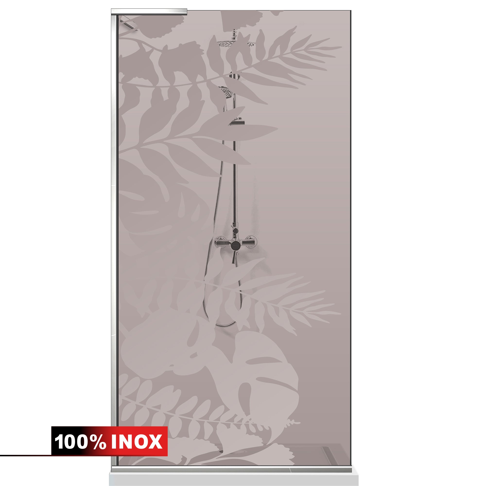 Paravan dus Walk-in, Perete dus Inox, #Bronz #Bronz