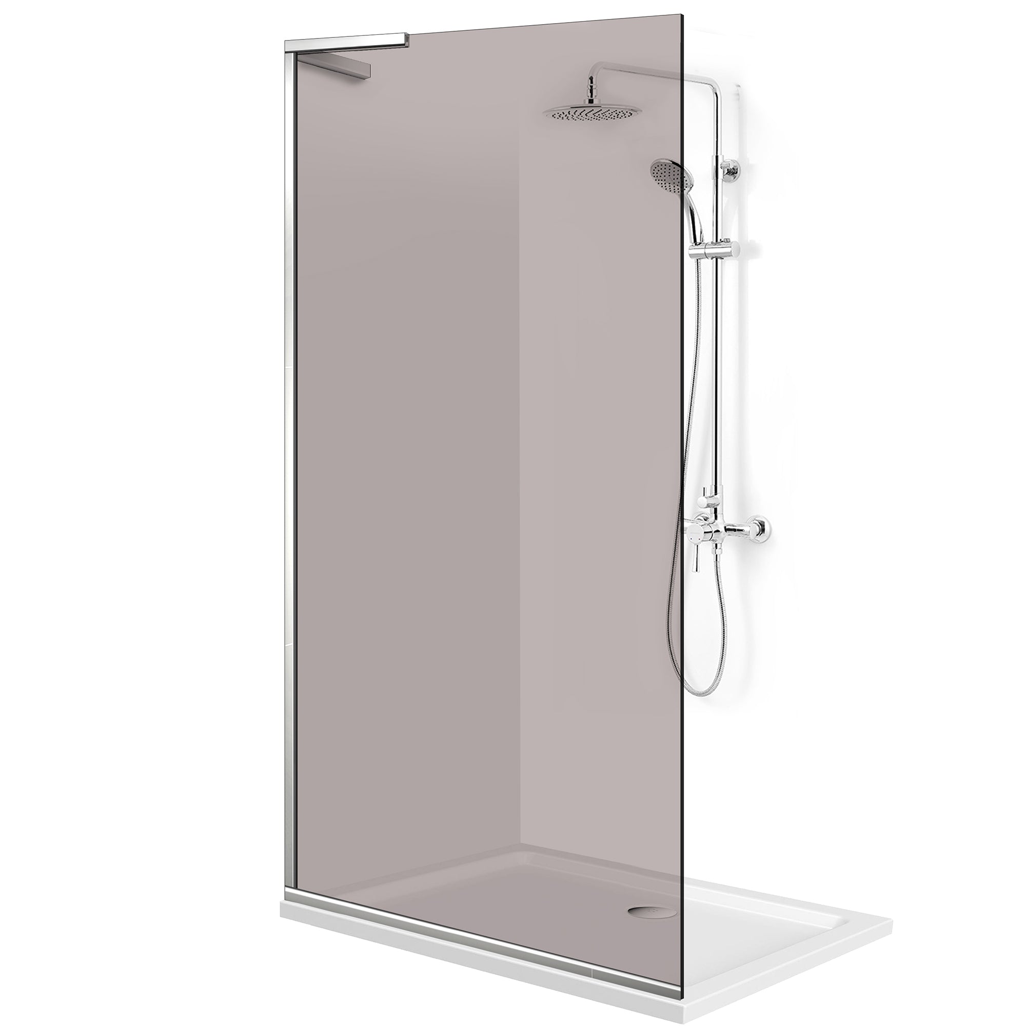 Paravan dus Walk-in, Perete dus Inox, #Bronz #Bronz