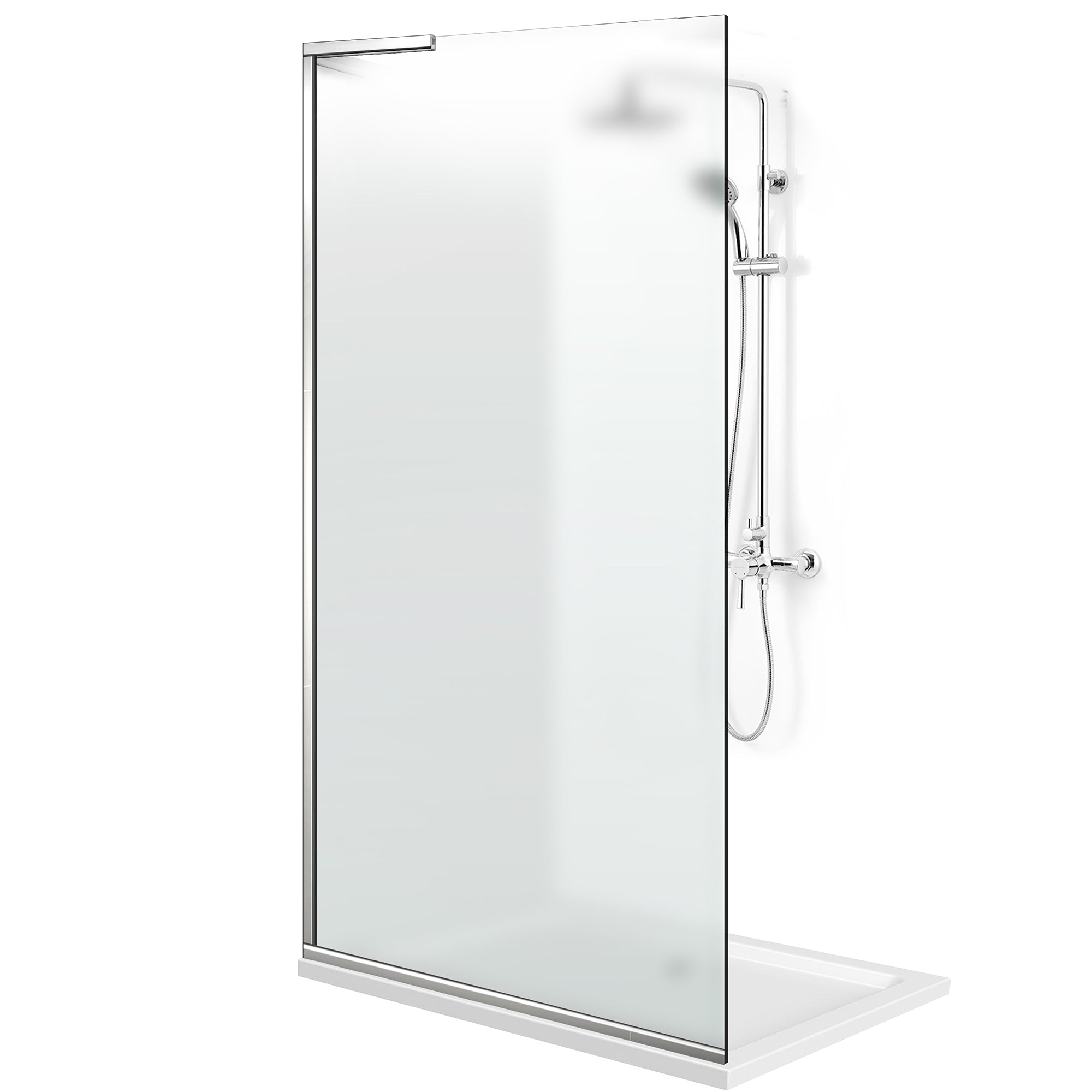 Paravan dus Walk-in, Perete dus Inox, #Mat #Matt