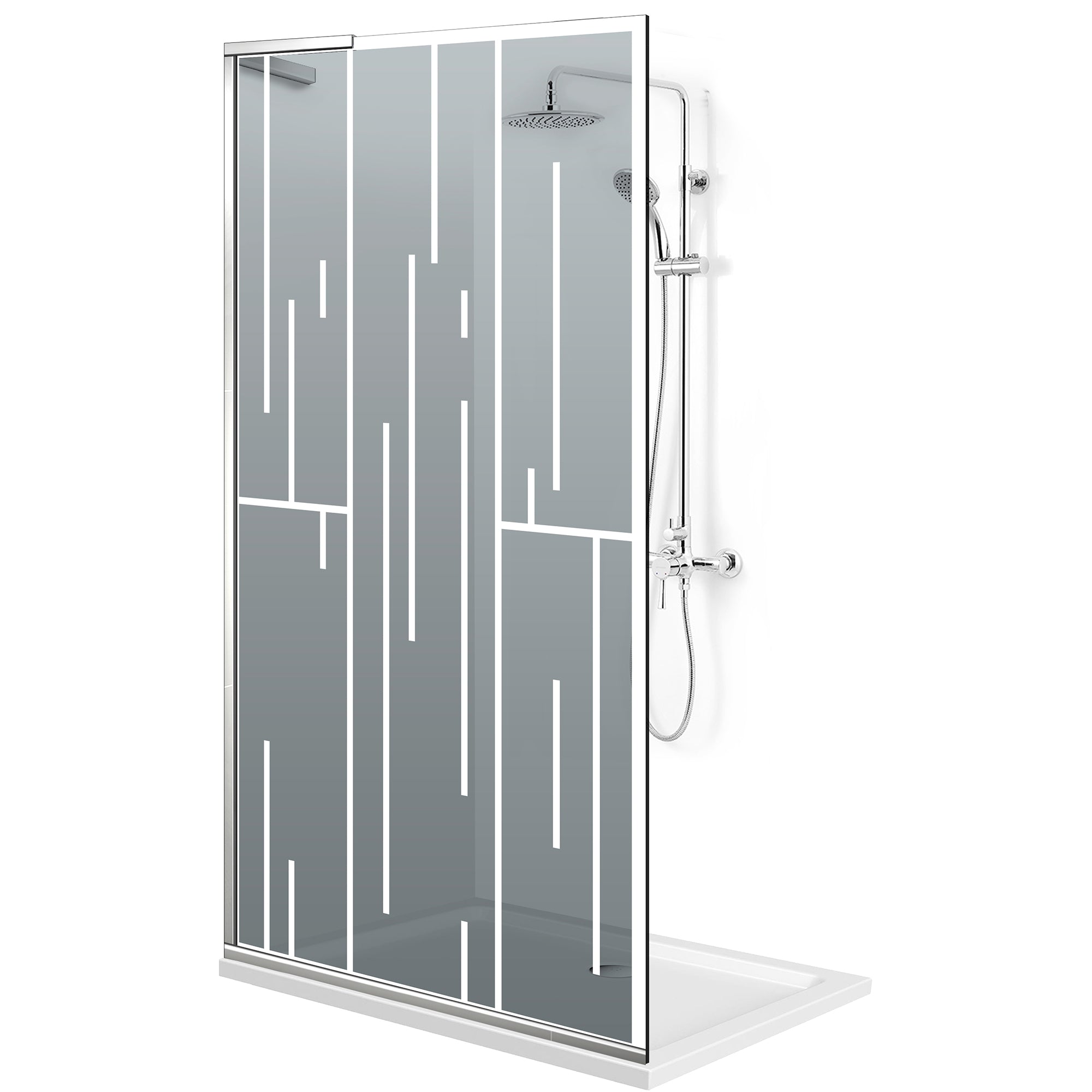 Paravan dus Walk-in, Perete dus Inox, #Gri #Szürke