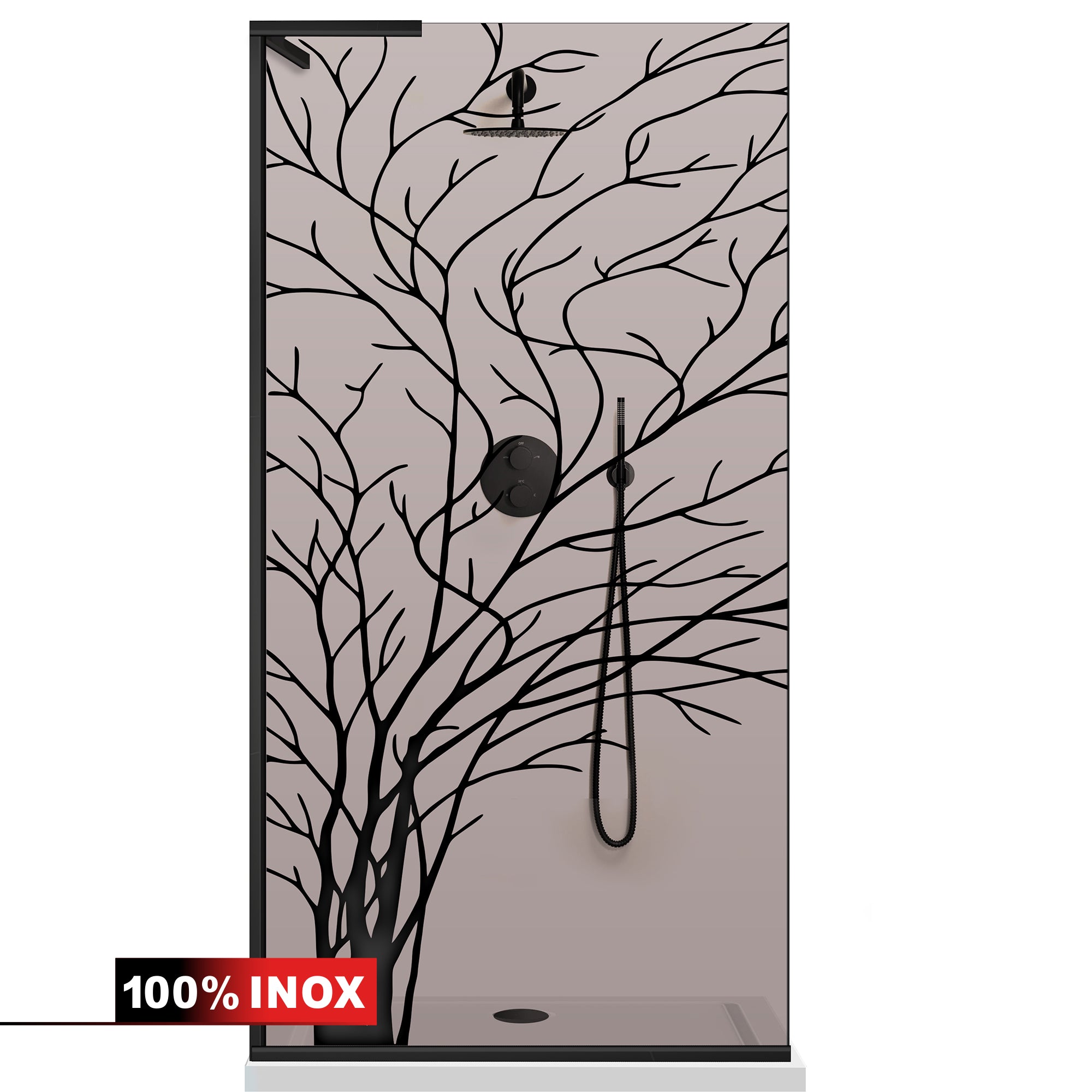 Paravan dus Walk-in, Perete dus Inox, #Bronz #Bronz
