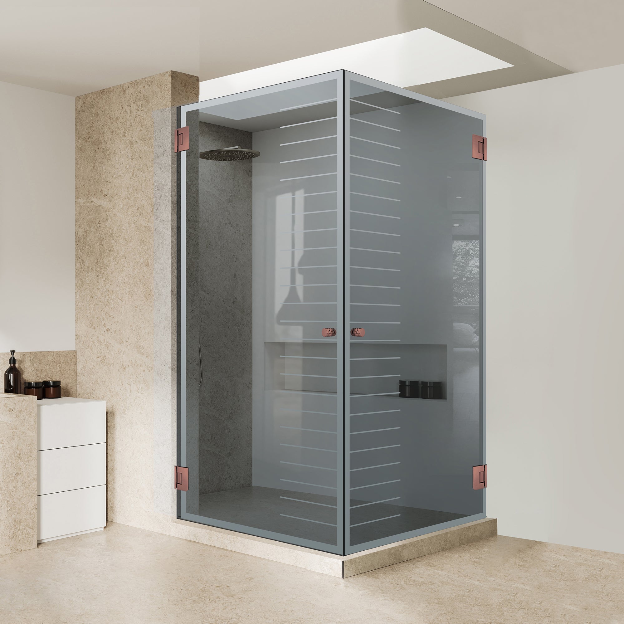 Cabina dus cu usa batanta #Gri