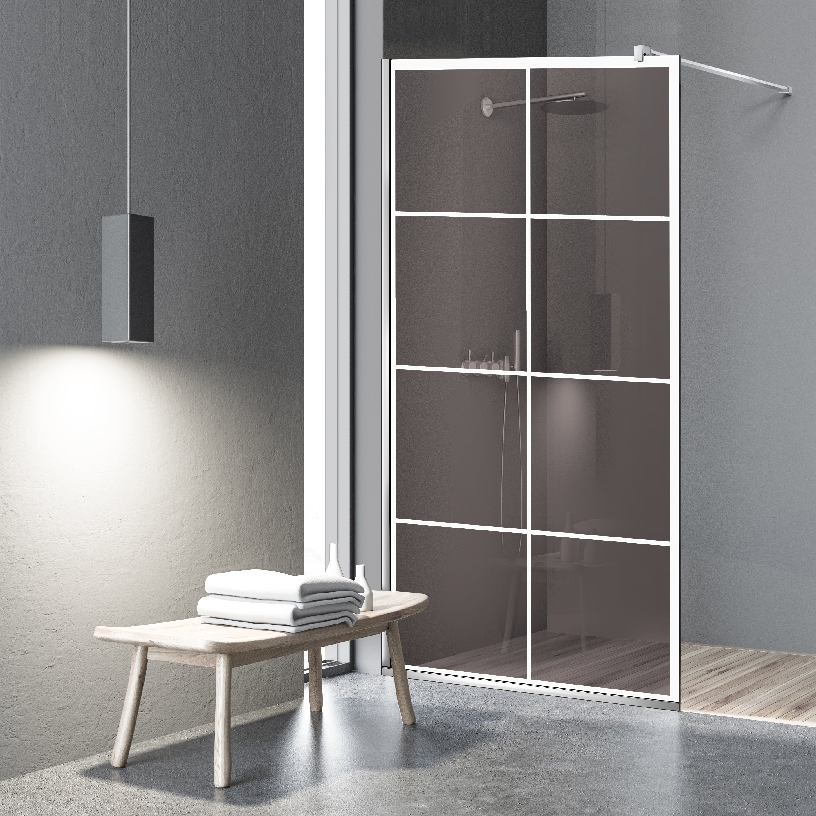 Paravan dus Walk-in, Perete dus Inox, #Bronz #Bronz