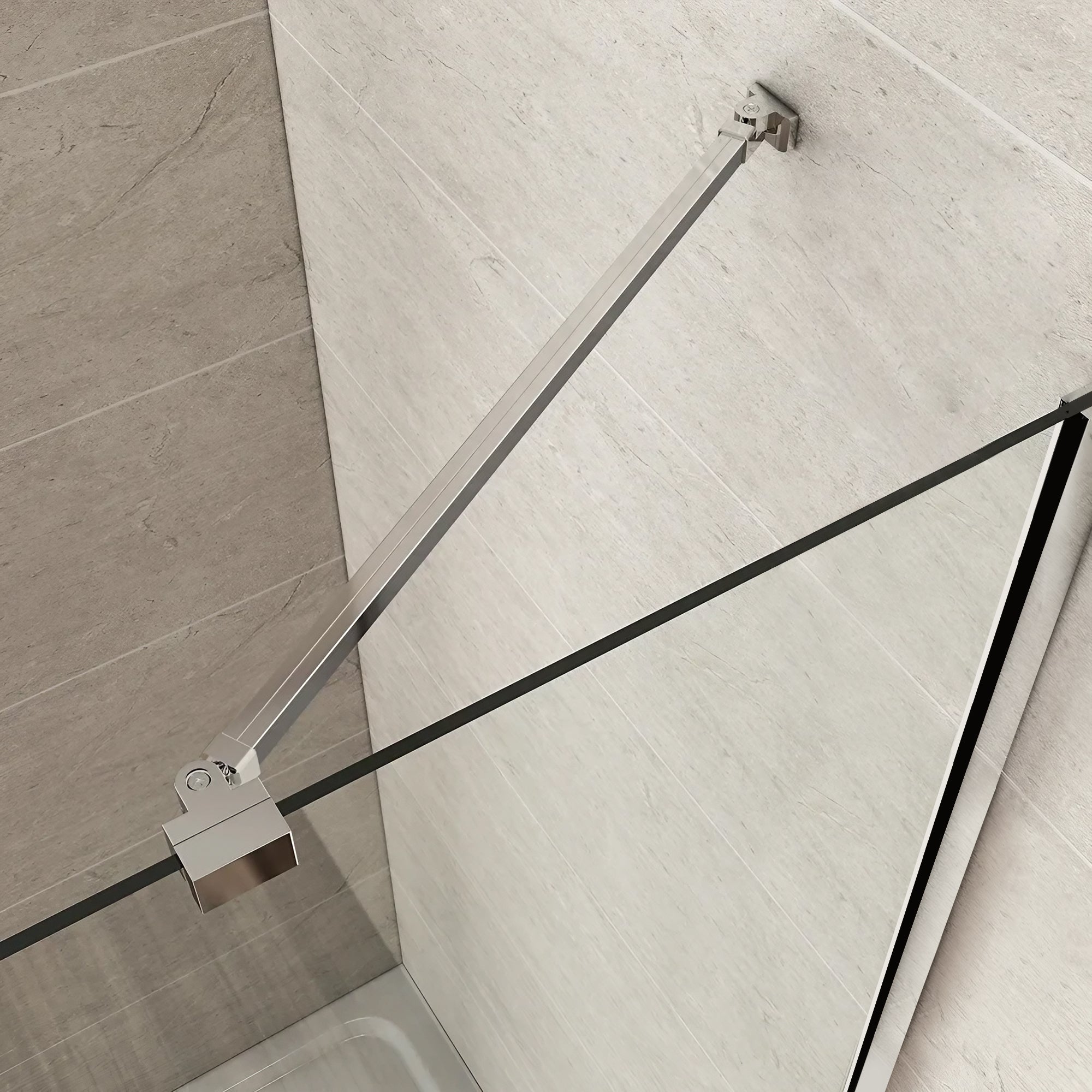 Paravan dus Walk-in, Perete dus Inox, #Clara