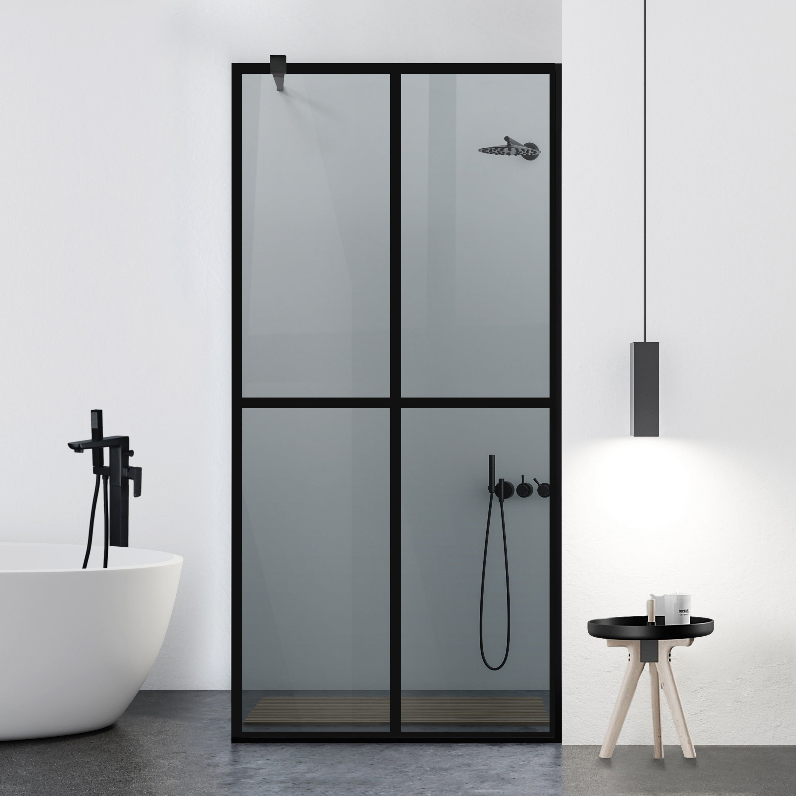 Paravan dus Walk-in, Perete dus Negru, #Gri #Szürke