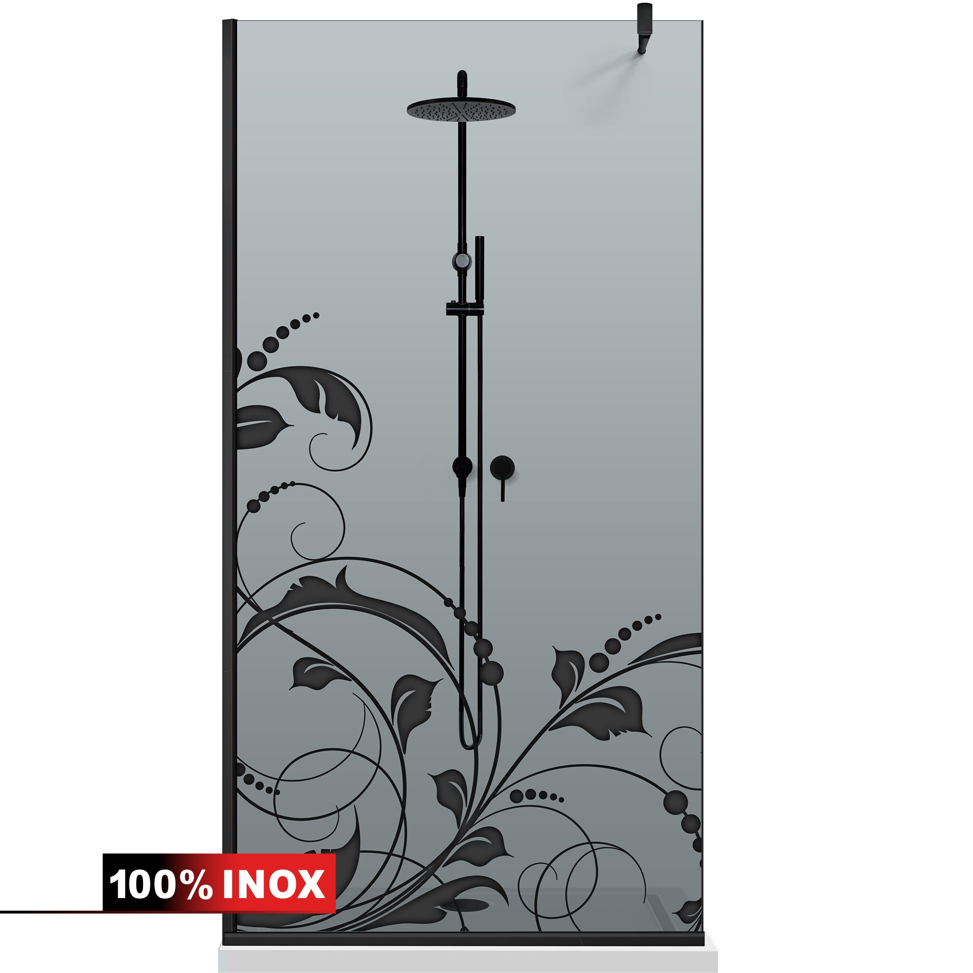 Paravan dus Walk-in, Perete dus Negru, #Gri #Szürke