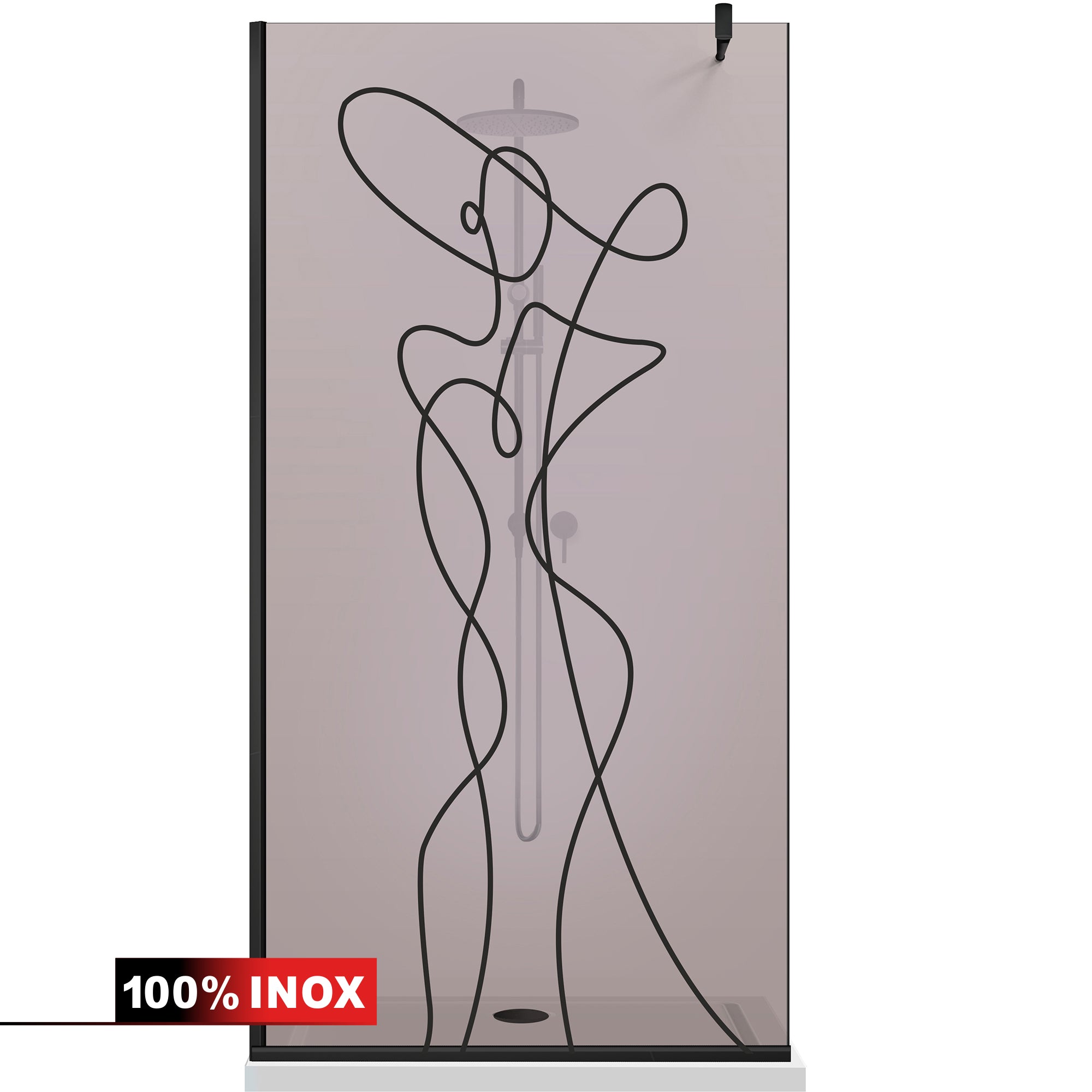 Paravan dus Walk-in, Perete dus Negru, #Bronz #Bronz