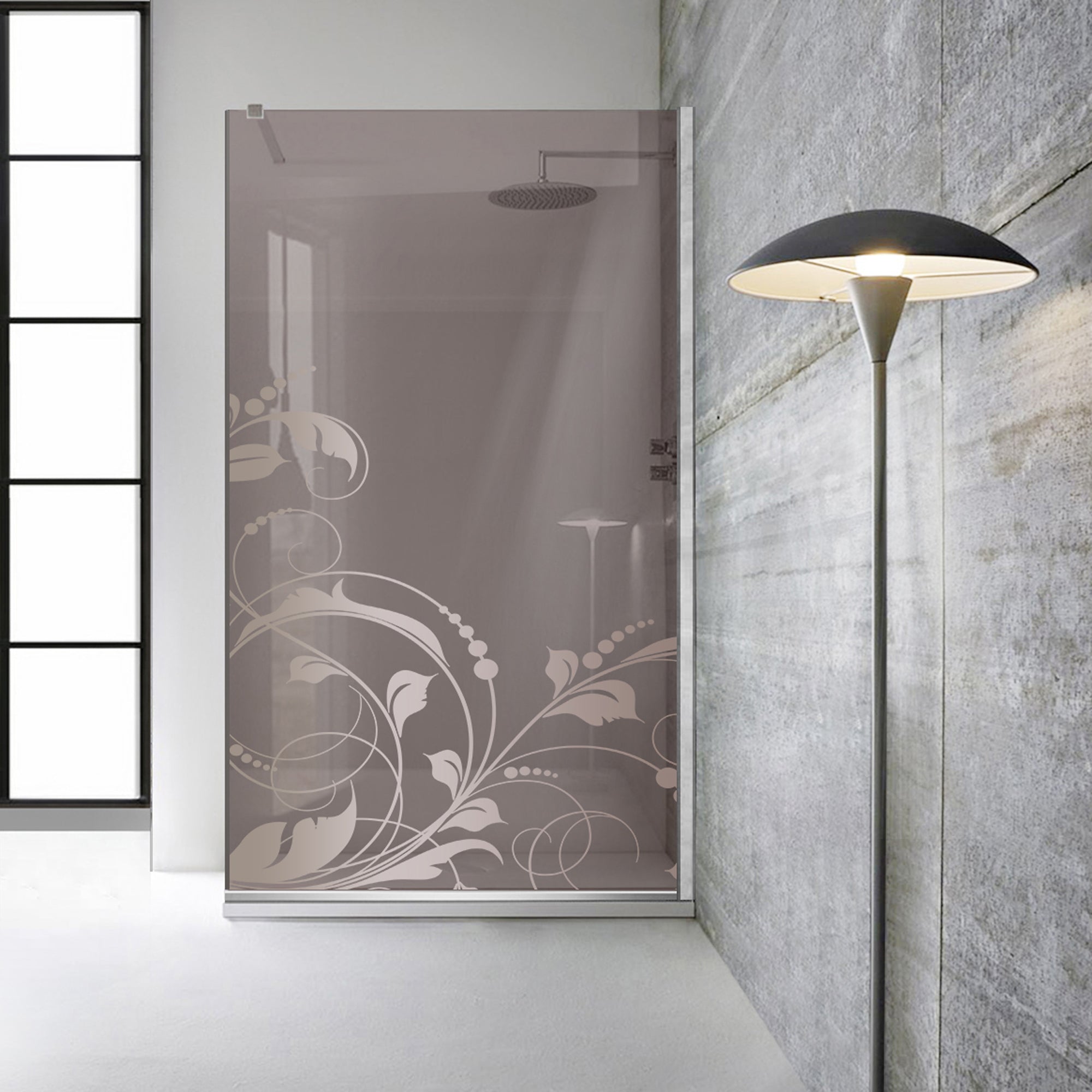 Paravan dus Walk-in, Perete dus Inox, #Bronz #Bronz