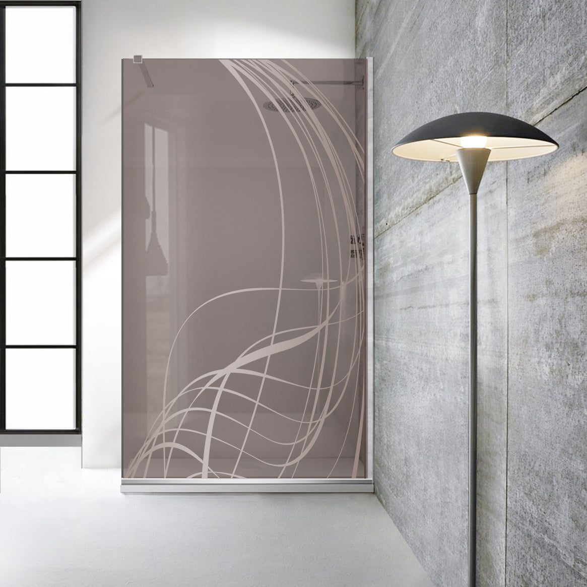 Paravan dus Walk-in, Perete dus Inox, #Bronz #Bronz