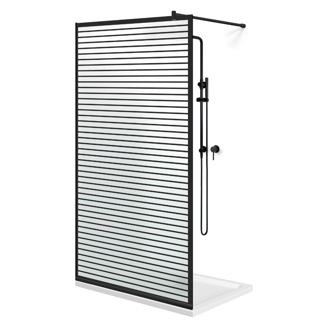 Paravan dus Walk-in, Perete dus  Negru, #Mat #Matt