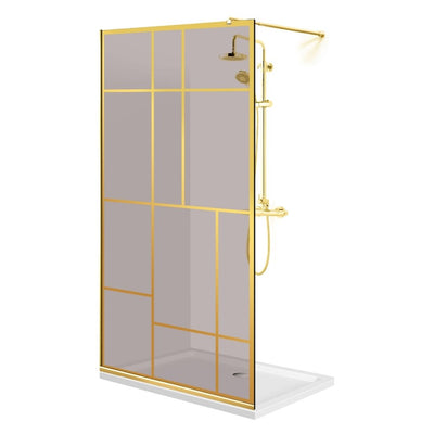 Paravan dus Walk-in, Perete dus  Auriu, #Mat #Matt