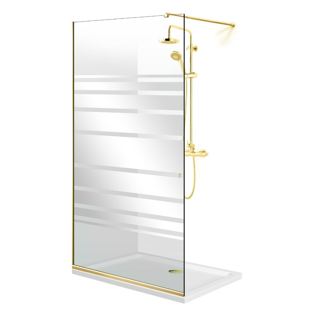Paravan dus Walk-in, Perete dus  Auriu, #Clara #Víztiszta
