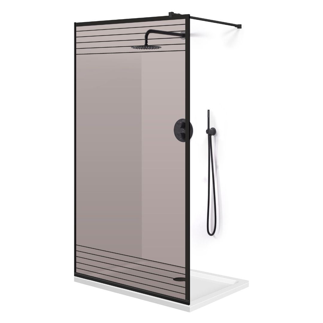 Paravan dus Walk-in, Perete dus  Negru, #Bronz #Bronz