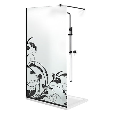 Paravan dus Walk-in, Perete dus  Negru, #Mat #Matt