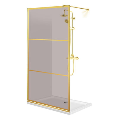 Paravan dus Walk-in, Perete dus  Auriu, #Bronz #Bronz