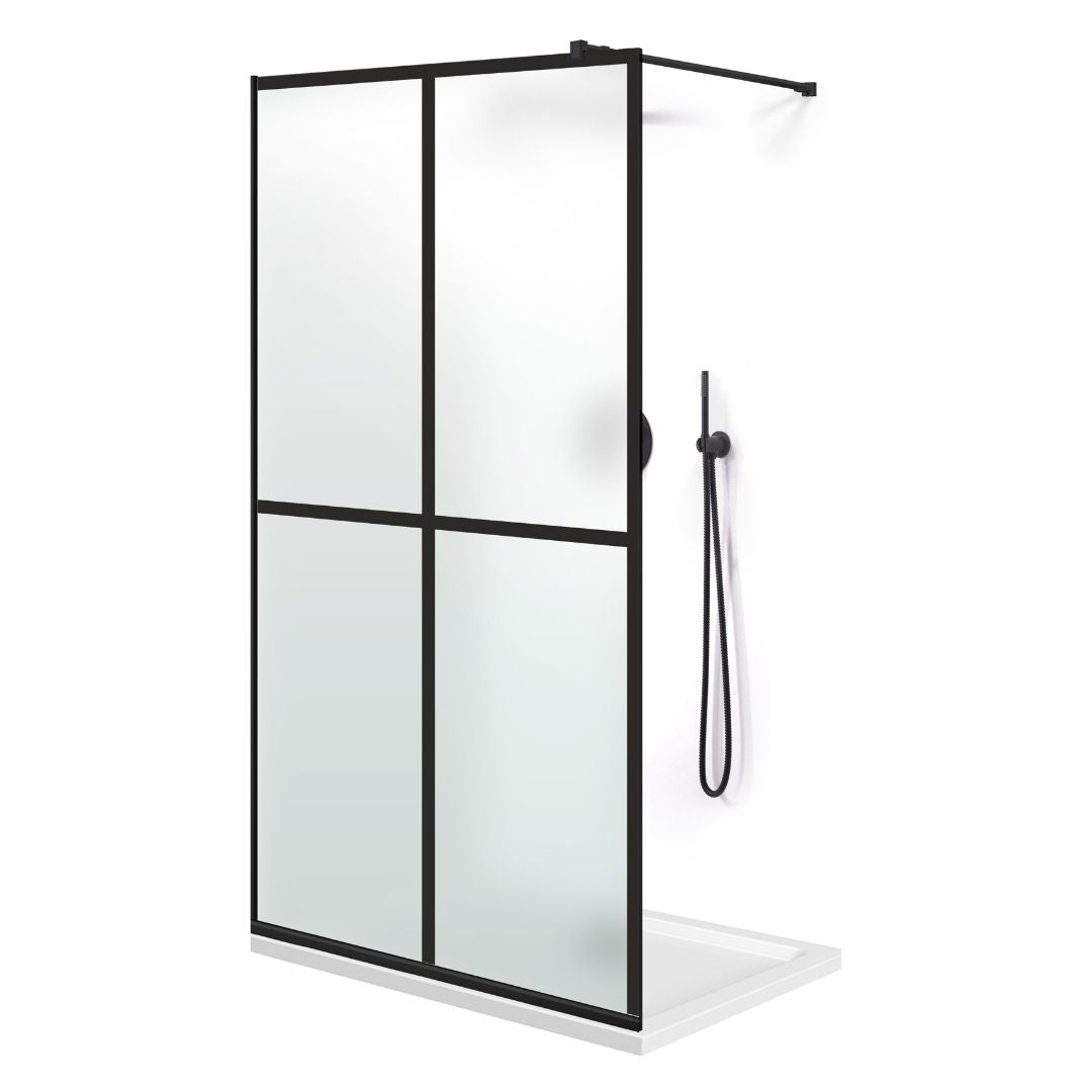 Paravan dus Walk-in, Perete dus  Negru, #Mat #Matt