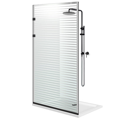 Paravan dus Walk-in, Perete dus Inox, negru mat, #Clara #Víztiszta