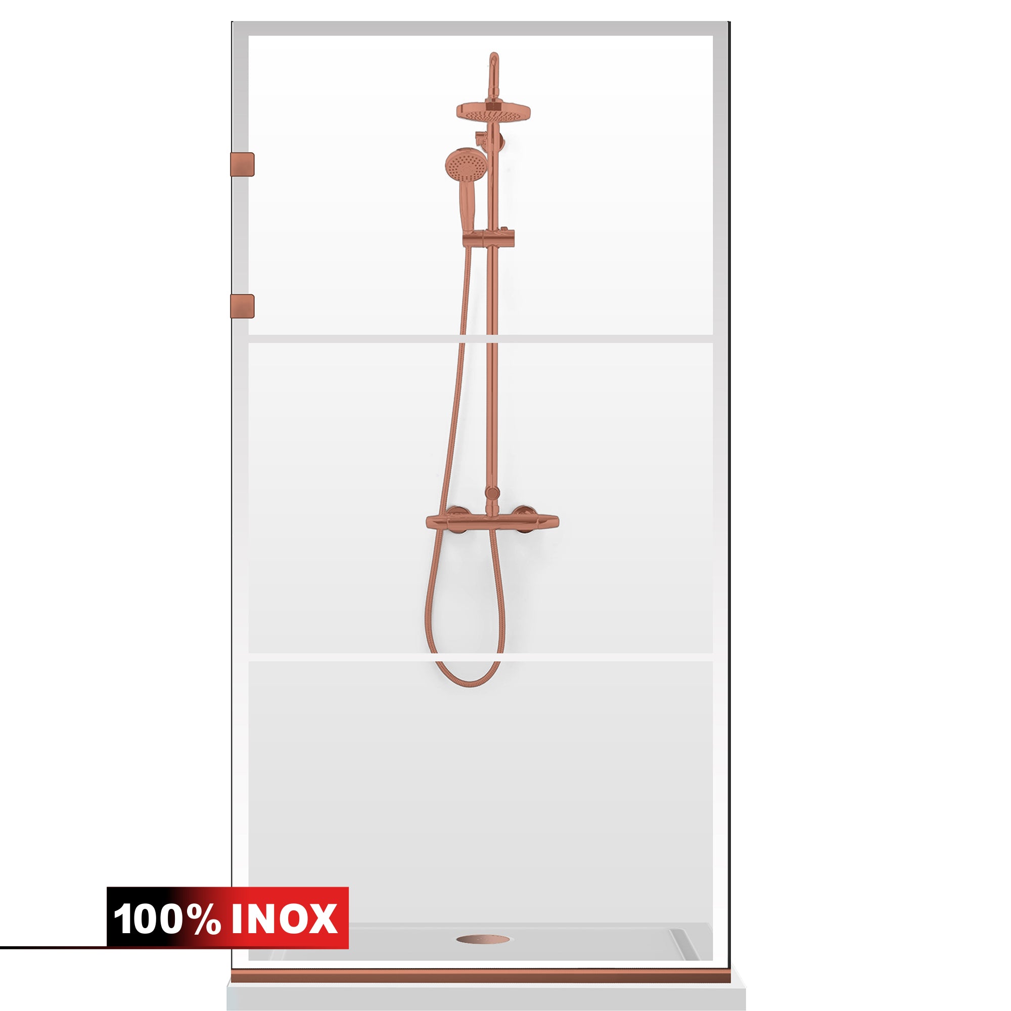 Paravan dus Walk-in, Perete dus Inox, negru mat, #Clara #Víztiszta