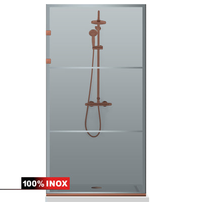 Paravan dus Walk-in, Perete dus Inox, cupru #Gri