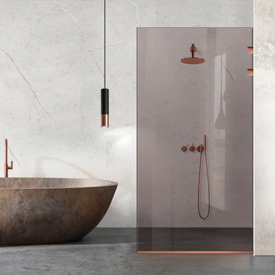 Paravan dus Walk-in, Perete dus Inox, cupru #Bronz