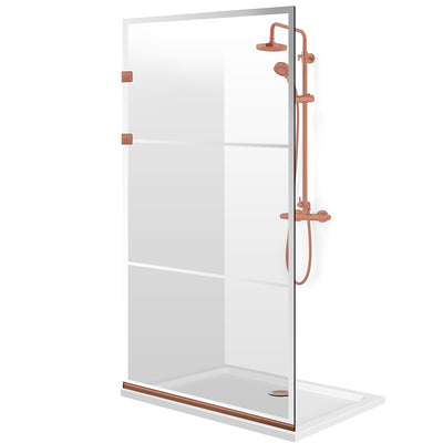 Paravan dus Walk-in, Perete dus Inox, negru mat, #Clara #Víztiszta