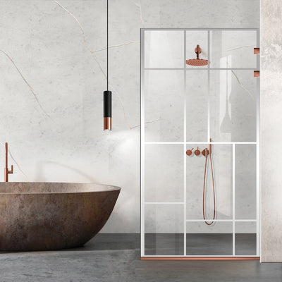 Paravan dus Walk-in, Perete dus Inox, negru mat, #Clara #Víztiszta