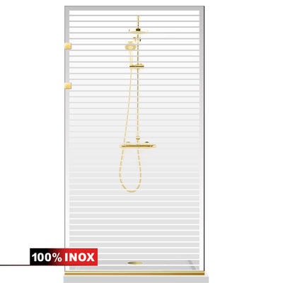 Paravan dus Walk-in, Perete dus Inox, auriu, #Clara #Víztiszta