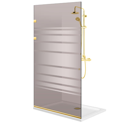 Paravan dus Walk-in, Perete dus Inox, auriu #Bronz