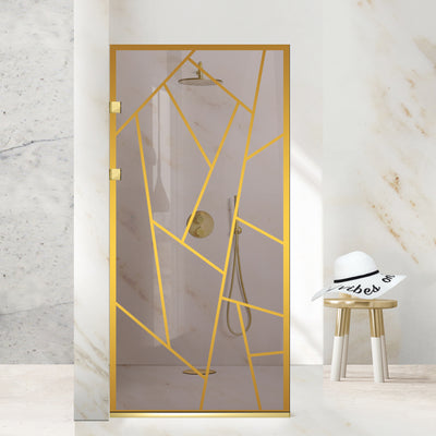 Paravan dus Walk-in, Perete dus Inox, auriu #Bronz