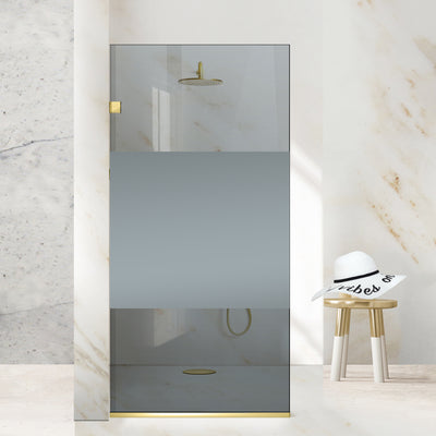 Paravan dus Walk-in, Perete dus Inox, auriu #Gri