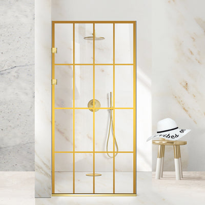 Paravan dus Walk-in, Perete dus Inox, auriu, #Clara #Víztiszta