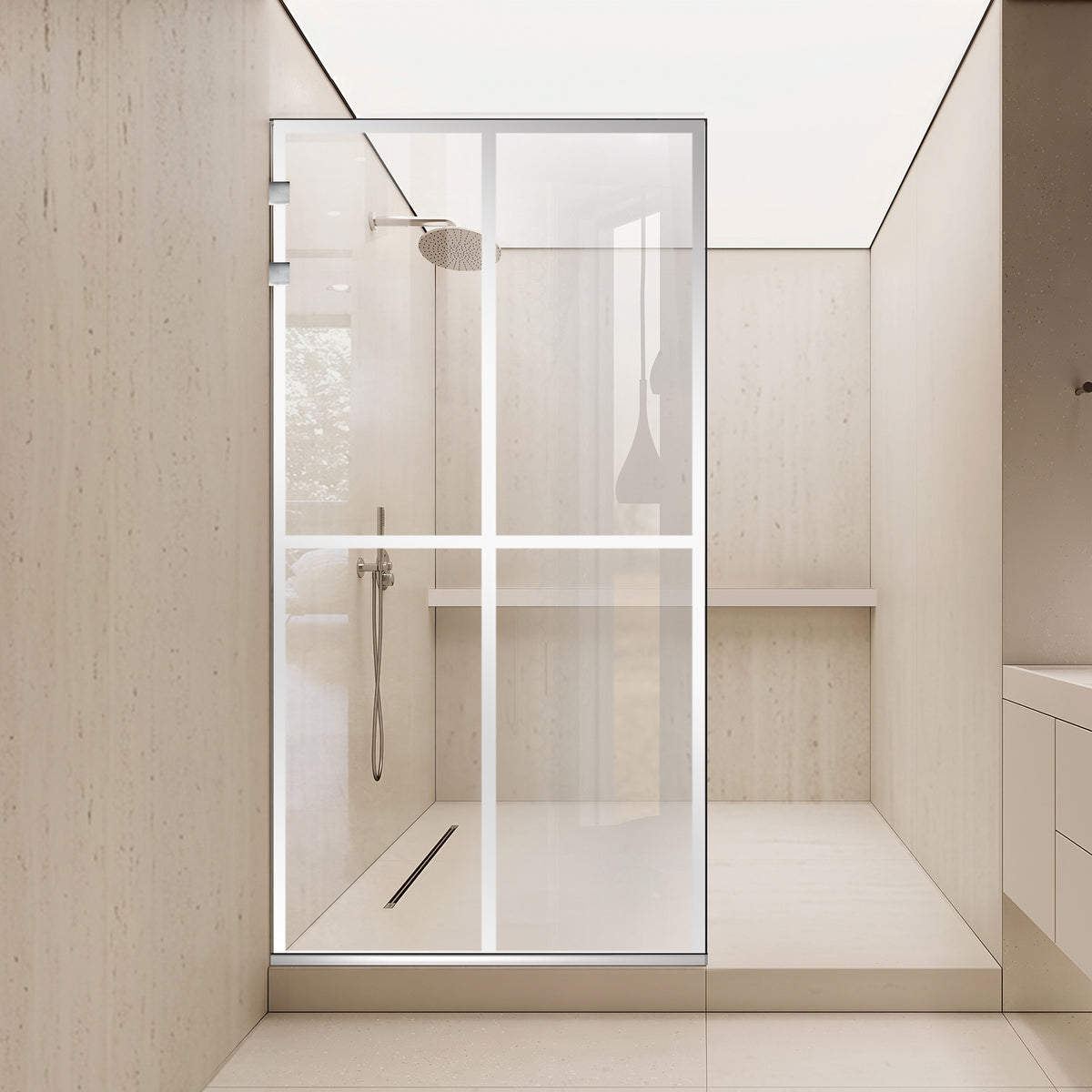 Zuhanyfal Walk-in, Zuhanyfal Rozsdamentes acél, #Viztiszta