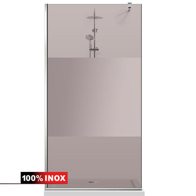 Paravan dus Walk-in, Perete dus  Inox, #Bronz #Bronz