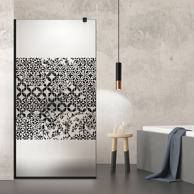 Paravan dus Walk-in, Perete dus  Negru, #Mat #Matt