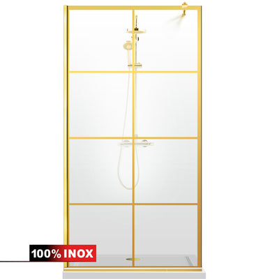 Paravan dus Walk-in, Perete dus  Auriu, #Clara #Víztiszta