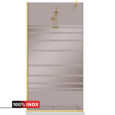 Paravan dus Walk-in, Perete dus  Auriu, #Bronz #Bronz