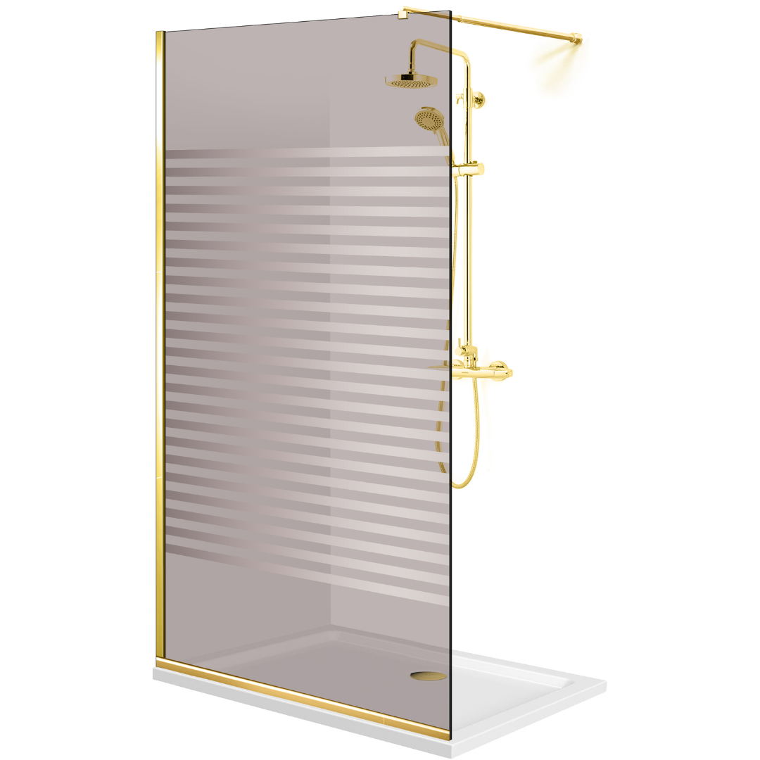 Paravan dus Walk-in, Perete dus  Auriu, #Bronz #Bronz