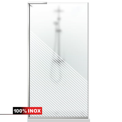 Paravan dus Walk-in, Perete dus Inox, #Mat #Matt